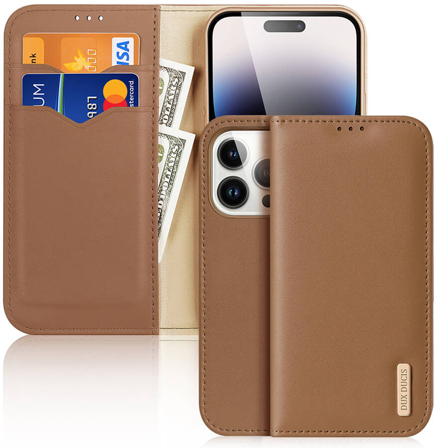 Brown Leather Magnetic Detachable iPhone 12 Pro Max Wallet