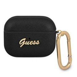 [20 + 1] GUESS AIRPODS COVER GUAPSASMK 4G COLLECTION SAFFIANO BLACK