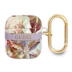 [20 + 1] GUESS GUA2HFLU AIRPODS COVER PURPLE / PURPLE FLOWER STRAP COLLECTION