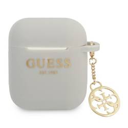 [20 + 1] GUESS GUA2LSC4EG AIRPODS COVER GRAY / GRAY SILICONE CHARM 4G COLLECTION