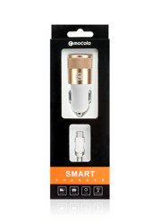 (4613) MOCOLO 1A ROSE GOLD CAR CHARGER + TYP-C 1M WHITE CABLE