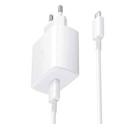 45W White Type-C Charger + Type-C 2A 3.0 USB White Cable