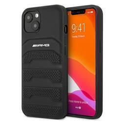 AMG AMHCP13SGSEBK iPhone 13 mini 5,4"  czarny/black hardcase Leather Debossed Lines