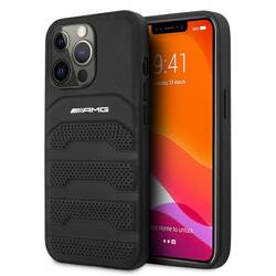 AMG AMHCP13XGSEBK IPHONE 13 PRO MAX 6.7 "BLACK/BLACK HARDCASE LEATHER DEBOSED LINES