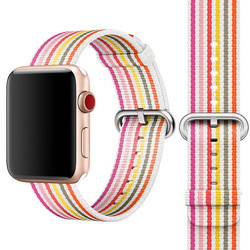 APPLE STRAP WOVEN NYLON MRHD2ZM/A FABRIC STRAP FOR APPLE WATCH 42MM PINK STRIPE OPEN PACK