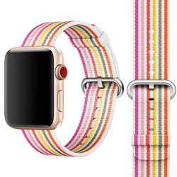 APPLE STRAP WOVEN NYLON MRHD2ZM/A MATERIAL STRAP FOR APPLE WATCH 42MM PINK STRIPE ORIGINAL SEAL