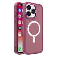 ARMORED MAGNETIC IPHONE 14 PLUS MAGSAFE COLOR MATTE CASE - BURGUNDY