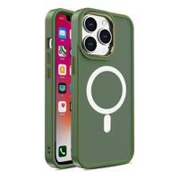 ARMORED MAGNETIC IPHONE 14 PRO MAX MAGSAFE COLOR MATTE CASE - GREEN