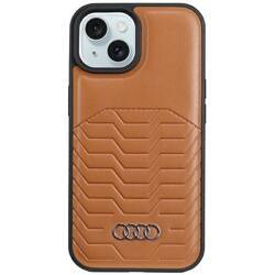 AUDI SYNTHETIC LEATHER MAGSAFE IPHONE 15 PLUS / 14 PLUS 6.7" BROWN/BROWN HARDCASE AU-TPUPCMIP15M-GT/D3-BN