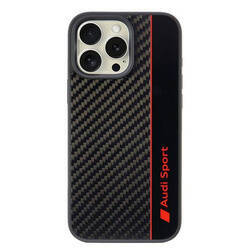 Audi Carbon Fiber Stripe iPhone 16 Pro Max 6.9" czarny/black hardcase AUS-TPUPCIP16PM-R8/D1-BK