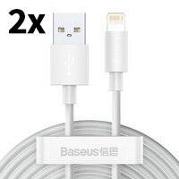 BASEUS 2X SET USB - LIGHTNING CABLE FAST CHARGING POWER DELIVERY 1,5 M WHITE (TZCALZJ-02)