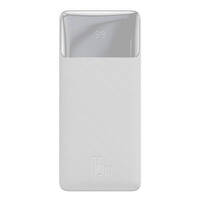 BASEUS BIPOW POWERBANK WITH DISPLAY 10000MAH 15W WHITE (OVERSEAS EDITION) + USB-A - MICRO USB 0.25M CABLE WHITE (PPBD050002)