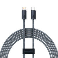 BASEUS CABLE FOR IPHONE USB TYPE C - LIGHTNING 2M, POWER DELIVERY 20W GRAY (CALD000116)