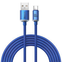 BASEUS CRYSTAL SHINE SERIES FAST CHARGING DATA CABLE USB TYPE A TO USB TYPE C 100W 2M BLUE (CAJY000503)