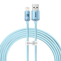 BASEUS CRYSTAL SHINE SERIES USB CABLE - LIGHTNING 2,4A 20W 2M BLUE (CAJY001203)