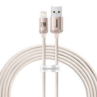 BASEUS CRYSTAL SHINE SERIES USB CABLE - LIGHTNING 2,4A 20W 2M PINK (CAJY001204)