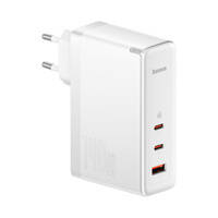 BASEUS GAN5 PRO FAST CHARGER 2XUSB-C + USB 140W EU WHITE (CCGP100202)