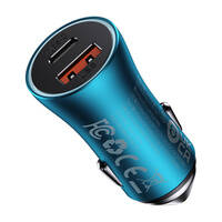 BASEUS GOLDEN CONTACTOR MAX DUAL FAST CHARGER CAR CHARGER U+C 60W BLUE