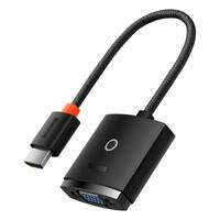BASEUS LITE SERIES PLUG ADAPTER HDMI TO VGA + MINI JACK 3.5MM / MICRO USB POWER SUPPLY BLACK (WKQX010101)