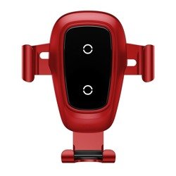 BASEUS METAL CAR HOLDER AND CHARGER 2IN1 CHARGING INDUCTION RED