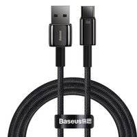 BASEUS TUNGSTEN USB - USB TYPE C CABLE 66 W (11 V / 6 A) QUICK CHARGE AFC FCP SCP 1 M BLACK (CATWJ-B01)
