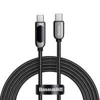 BASEUS USB TYPE C - USB TYPE C CABLE 100W (20V / 5A) POWER DELIVERY WITH DISPLAY SCREEN POWER METER 2M BLACK (CATSK-C01)