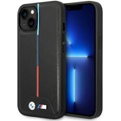 BMW BMHCP15S22PVTK IPHONE 15/14/13 6.1 "BLACK / BLACK HARDCASE M QUILTED TRICOLOR