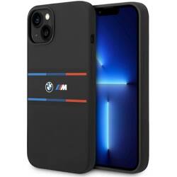 BMW BMHCP15S22SDTK IPHONE 15/14/13 6.1 "BLACK / BLACK HARDCASE M SILICONE TRICOLOR LINES