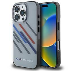 BMW BMHCP16L23HTRAG iPhone 16 Pro 6.3"    szary/grey hardcase Motorsport IML Random Stripes