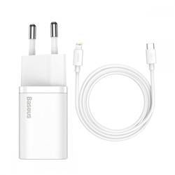 Baseus ładowarka sieciowa Super Si PD 20W 1x USB-C biała + kabel USB-C - Lightning