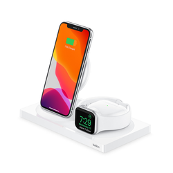 Belkin BOOST CHARGE 3 in 1 Wireless Charger for iPhone Apple Watch AirPods White Damaged packaging