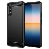 CARBON CASE FOR SONY XPERIA 10 IV FLEXIBLE SILICONE CARBON COVER BLACK