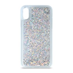 CASE LIQUID GLITTER TPU IPHONE XS MAX SILVER