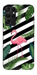 CASEGADGET CASE OVERPRINT FLAMINGO IN LEAVES SAMSUNG GALAXY S21 ULTRA