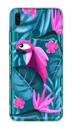 CASEGADGET CASE OVERPRINT PARROT AND FLOWERS HUAWEI Y9 2019