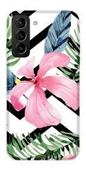 CASEGADGET CASE OVERPRINT PNK FLOWER AND LEAVES SAMSUNG GALAXY S21