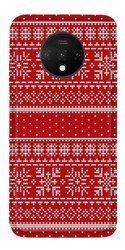 CASEGADGET CASE OVERPRINT RED SNOWFLAKES ONEPLUS 7T
