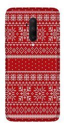 CASEGADGET CASE OVERPRINT RED SNOWFLAKES ONEPLUS 7T PRO