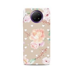 CASEGADGET CASE OVERPRINT WHITE HEARTS AND ROSES XIAOMI REDMI NOTE 9 5G