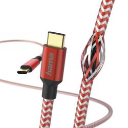 CHARGING CABLE / DATA HAMA "REFLEDED", USB TYPE-C-USB TYPE-C 1.5M, RED 00193289