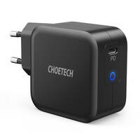 CHOETECH GAN USB TYPE C WALL CHARGER 61W POWER DELIVERY BLACK (Q6006)