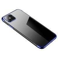 CLEAR COLOR CASE GEL TPU ELECTROPLATING FRAME COVER FOR SAMSUNG GALAXY S21 ULTRA 5G BLUE