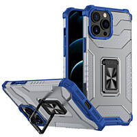 CRYSTAL RING CASE KICKSTAND TOUGH RUGGED COVER FOR IPHONE 11 PRO BLUE