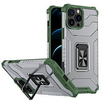 CRYSTAL RING CASE KICKSTAND TOUGH RUGGED COVER FOR IPHONE 11 PRO MAX GREEN