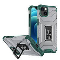 CRYSTAL RING CASE KICKSTAND TOUGH RUGGED COVER FOR IPHONE 12 GREEN