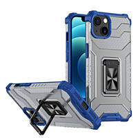 CRYSTAL RING CASE KICKSTAND TOUGH RUGGED COVER FOR IPHONE 13 MINI BLUE