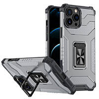 CRYSTAL RING CASE KICKSTAND TOUGH RUGGED COVER FOR IPHONE 13 PRO MAX BLACK