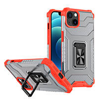 CRYSTAL RING CASE KICKSTAND TOUGH RUGGED COVER FOR IPHONE 13 RED
