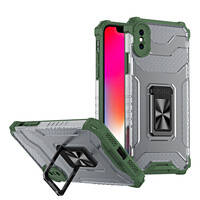 CRYSTAL RING CASE KICKSTAND TOUGH RUGGED COVER FOR IPHONE XS MAX GREEN
