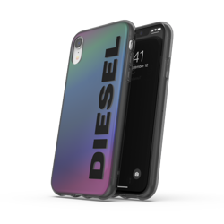 DIESEL SNAP CASE HOLOGRAPHIC WITH THE LOGO IPHONE XR HOLOGRAPHIC/BLACK